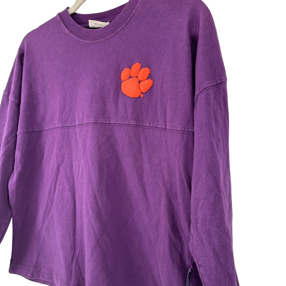 Spirit Jersey Clemson Tigers Purple Long Sleeve Puff Print Shirt Mens XL USA
